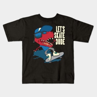 Red Dino Skate Kids T-Shirt